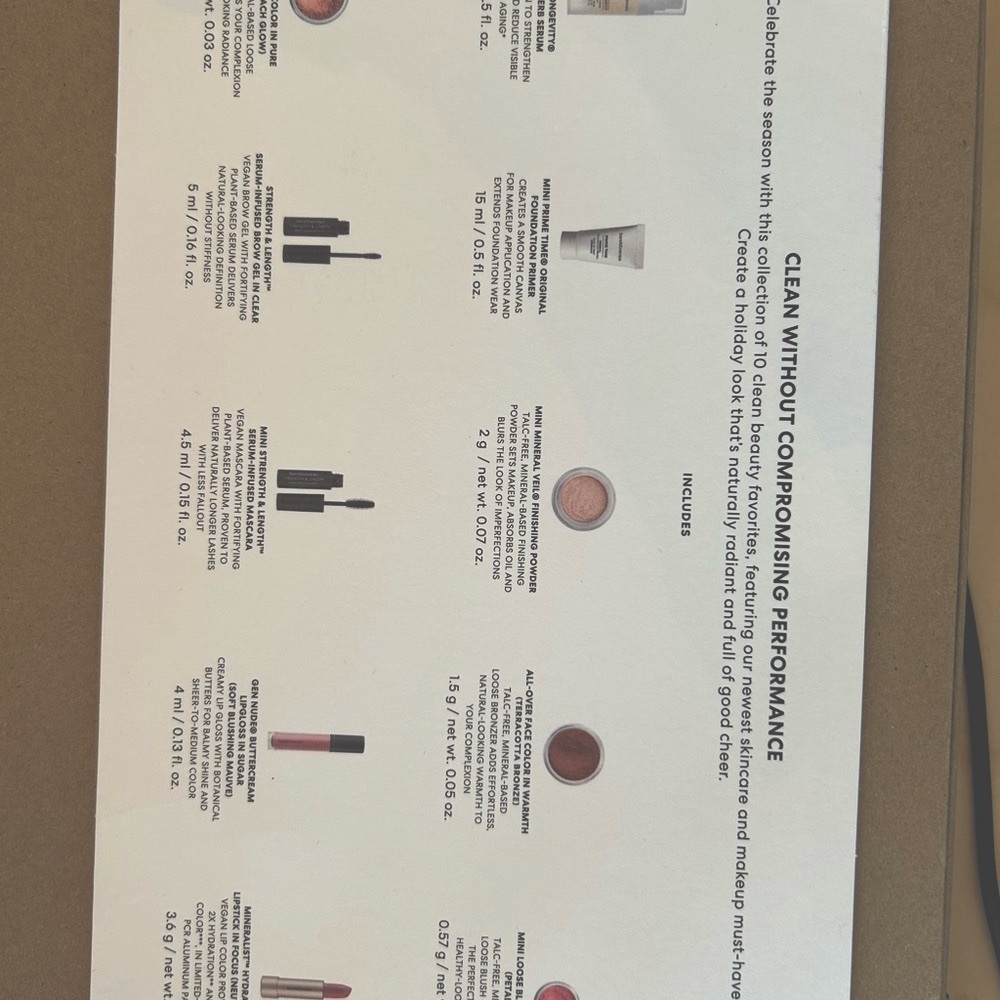 Bare Minerals 10pc set. See main photo for items and desc of products included.